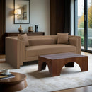  Manufacturer Color_Brown -- Everett 88.5" Brown Vegan Leather Upholstered Sofa IMAGE 2