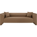  Meridian Everett 88.5" Brown Vegan Leather Upholstered Sofa IMAGE 4