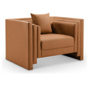  Meridian Everett Cognac Vegan Leather Upholstered Chair IMAGE 1