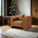  Manufacturer Color_Cognac -- Everett Cognac Vegan Leather Upholstered Chair IMAGE 2