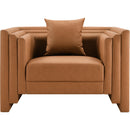  Meridian Everett Cognac Vegan Leather Upholstered Chair IMAGE 4