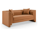  Manufacturer Color_Cognac -- Everett 67" Cognac Vegan Leather Upholstered Loveseat IMAGE 1