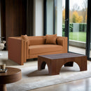  Manufacturer Color_Cognac -- Everett 67" Cognac Vegan Leather Upholstered Loveseat IMAGE 2