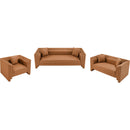  Meridian Everett 88.5" Cognac Vegan Leather Upholstered Sofa IMAGE 11