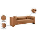  Meridian Everett 88.5" Cognac Vegan Leather Upholstered Sofa IMAGE 15