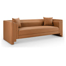  Meridian Everett 88.5" Cognac Vegan Leather Upholstered Sofa IMAGE 1