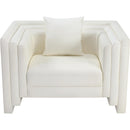  Meridian Everett Cream Vegan Leather Upholstered Chair IMAGE 5
