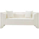  Manufacturer Color_Cream -- Everett 67" Cream Vegan Leather Upholstered Loveseat IMAGE 4