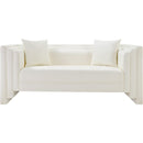  Meridian Everett 67" Cream Vegan Leather Upholstered Loveseat IMAGE 4