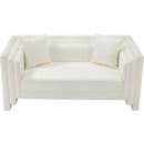  Manufacturer Color_Cream -- Everett 67" Cream Vegan Leather Upholstered Loveseat IMAGE 5