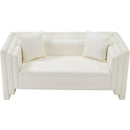  Meridian Everett 67" Cream Vegan Leather Upholstered Loveseat IMAGE 5