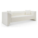  Manufacturer Color_Cream -- Everett 88.5" Cream Vegan Leather Upholstered Sofa IMAGE 1