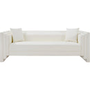  Meridian Everett 88.5" Cream Vegan Leather Upholstered Sofa IMAGE 4