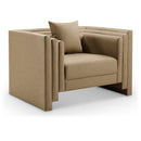  Meridian Everett Tan Vegan Leather Upholstered Chair IMAGE 1