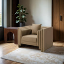  Manufacturer Color_Tan -- Everett Tan Vegan Leather Upholstered Chair IMAGE 2