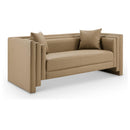  Manufacturer Color_Tan -- Everett 67" Tan Vegan Leather Upholstered Loveseat IMAGE 1