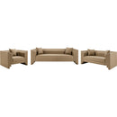  Meridian Everett 88.5" Tan Vegan Leather Upholstered Sofa IMAGE 12