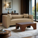  Manufacturer Color_Tan -- Everett 88.5" Tan Vegan Leather Upholstered Sofa IMAGE 2