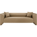  Manufacturer Color_Tan -- Everett 88.5" Tan Vegan Leather Upholstered Sofa IMAGE 4