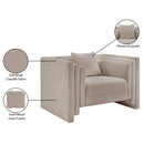 Meridian Everett Beige Chenille Fabric Chair IMAGE 12
