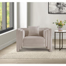 Meridian Everett Beige Chenille Fabric Chair IMAGE 2