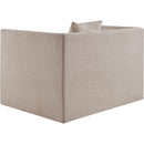 Meridian Everett Beige Chenille Fabric Chair IMAGE 7