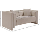 Manufacturer Color_Beige -- Meridian Everett Stationary Fabric Loveseat IMAGE 12