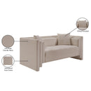 Meridian Everett Beige Chenille Fabric Loveseat IMAGE 13