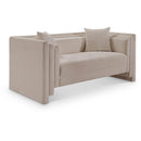  Manufacturer Color_Beige -- Meridian Everett Stationary Fabric Loveseat IMAGE 1