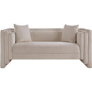  Manufacturer Color_Beige -- Meridian Everett Stationary Fabric Loveseat IMAGE 3
