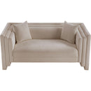 Meridian Everett Beige Chenille Fabric Loveseat IMAGE 6