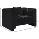 Meridian Everett Black Chenille Fabric Chair IMAGE 12