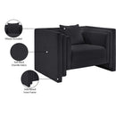 Meridian Everett Black Chenille Fabric Chair IMAGE 13