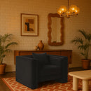 Meridian Everett Black Chenille Fabric Chair IMAGE 2