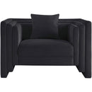 Meridian Everett Black Chenille Fabric Chair IMAGE 3