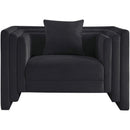  Manufacturer Color_Black -- Everett Black Chenille Fabric Upholstered Chair IMAGE 3