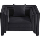  Manufacturer Color_Black -- Everett Black Chenille Fabric Upholstered Chair IMAGE 6