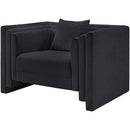  Manufacturer Color_Black -- Everett Black Chenille Fabric Upholstered Chair IMAGE 8