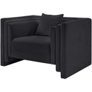 Meridian Everett Black Chenille Fabric Chair IMAGE 8