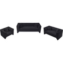 Meridian Everett Black Chenille Fabric Loveseat IMAGE 10