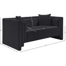  Manufacturer Color_Black -- Everett 67" Black Chenille Fabric Upholstered Loveseat IMAGE 12