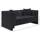 Meridian Everett Black Chenille Fabric Loveseat IMAGE 12