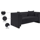  Manufacturer Color_Black -- Everett 67" Black Chenille Fabric Upholstered Loveseat IMAGE 13