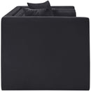  Manufacturer Color_Black -- Everett 67" Black Chenille Fabric Upholstered Loveseat IMAGE 4