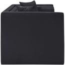 Meridian Everett Black Chenille Fabric Loveseat IMAGE 4