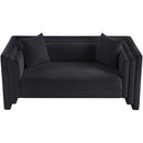  Manufacturer Color_Black -- Everett 67" Black Chenille Fabric Upholstered Loveseat IMAGE 6