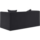 Meridian Everett Black Chenille Fabric Loveseat IMAGE 7