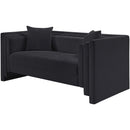 Meridian Everett Black Chenille Fabric Loveseat IMAGE 8