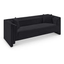 Meridian Everett Black Chenille Fabric Sofa IMAGE 1