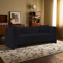 Meridian Everett Black Chenille Fabric Sofa IMAGE 2